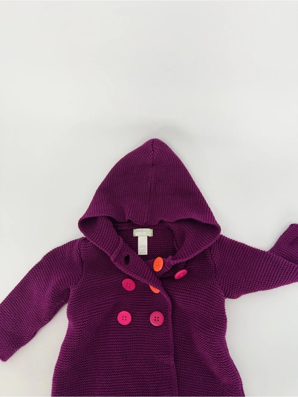 Y2K Baby Girl 12M Purple Cable Knit Pixie Jacket | First Impressions Play